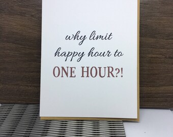 Happy Hour Card. Boss Appreciation. Boss Appreciation. Girls Night Out Card. Card for Coworkers. Beer Card. Alcohol Cards. Funny Wine Card