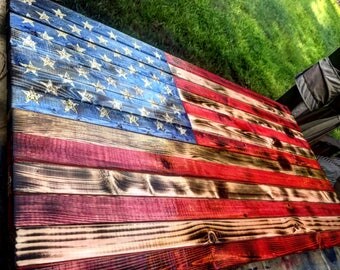 Wooden American Flag Wall Hanging burnt wood flag | etsy Wooden American Flag Wall Hanging burnt wood flag | etsy