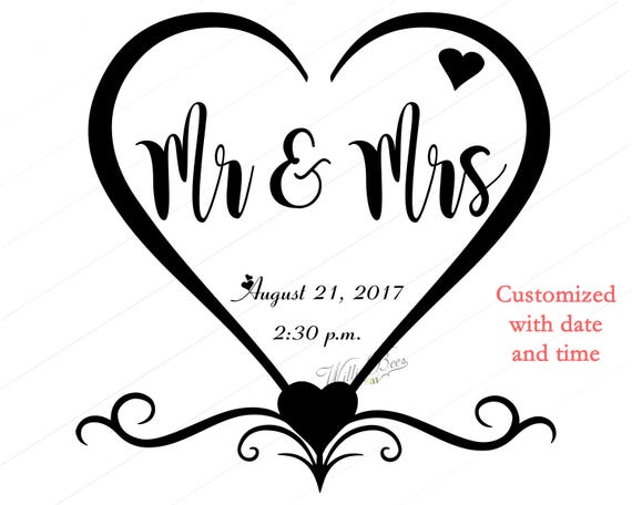 Personalized Marriage Gift Wedding Day SVG Getting Married