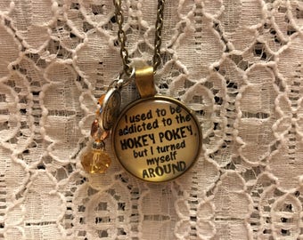 Hokey Pokey Charm Necklace/Hokey Pokey Necklace/Hokey Pokey Pendant/Hokey Pokey Jewelry