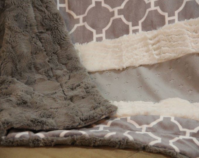 Boho Baby Quilt | Minky Baby Blanket | Stroller Blanket | Newborn Boy Blanket | Newborn Girl Blanket | Baby Shower Gift | Gender Neutral