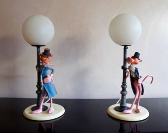 1960's Italian Lineo Zero Pink Panther Lamps