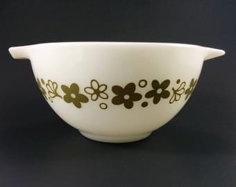 Vintage Pyrex Spring Blossom 441 Cinderella Mixing Bowl Crazy Daisy Nesting Mixing Bowl 1 1/2 Quart