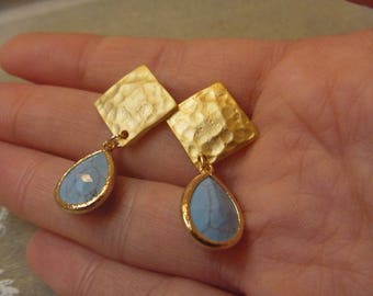 Gold and turquoise earrings