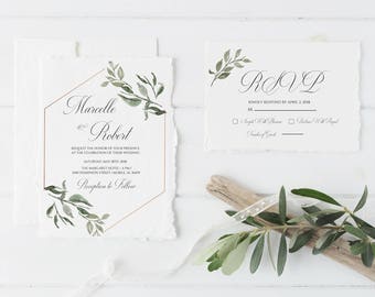 Greenery Wedding Invitation, Calligraphy Wedding Invitation Template, Printable Wedding Invitation,Printable Template,Calligraphy Invitation