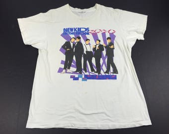 Vintage 80s New kids on the block t-shirt mens XL fits L NKOTB tour