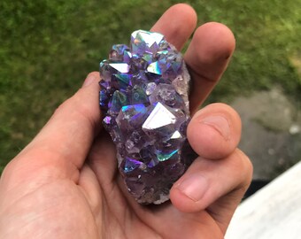 PICK YOUR SIZE! Angel Aura Amethyst Cluster, Angel Aura Quartz, Aura Quartz, Angel Aura Crystal, Angel Aura, Angel Aura Cluster