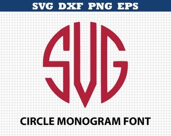 Circle Monogram Svg, Monogram Letters, Circle Monogram Font, Cut Files For Cricut, Cut Files For Silhouette, INSTANT DOWNLOAD