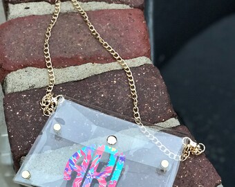 Clear Stadium Bag, Monogrammed Purse, Personalized Purse,Clear Crossbody Clutch, Sporting Event Purse, Clear Stadium Clutch, Game Day