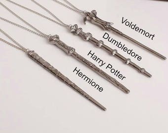 Harry Potter Wand Necklace,Harry Potter Jewelry,J K Rowling,Magic Wand Necklace Pendant Jewelry,Dumbledore Hermione Voldemort Wand Necklace