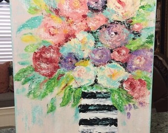 Floral Painting, flower painting, impressionism floral, rose painting, original painting, abstract floral painting,gifts for her