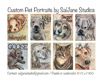Custom Dog or Cat portraits