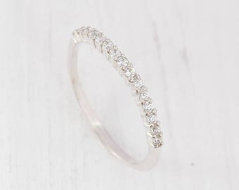 Eternity ring silver, Eternity band, Women wedding ring silver, Wedding band silver, White eternity ring, CZ eternity ring, White CZ band