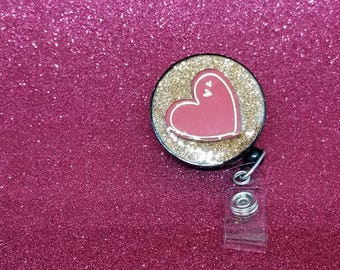Valentine's day red heart badge reel