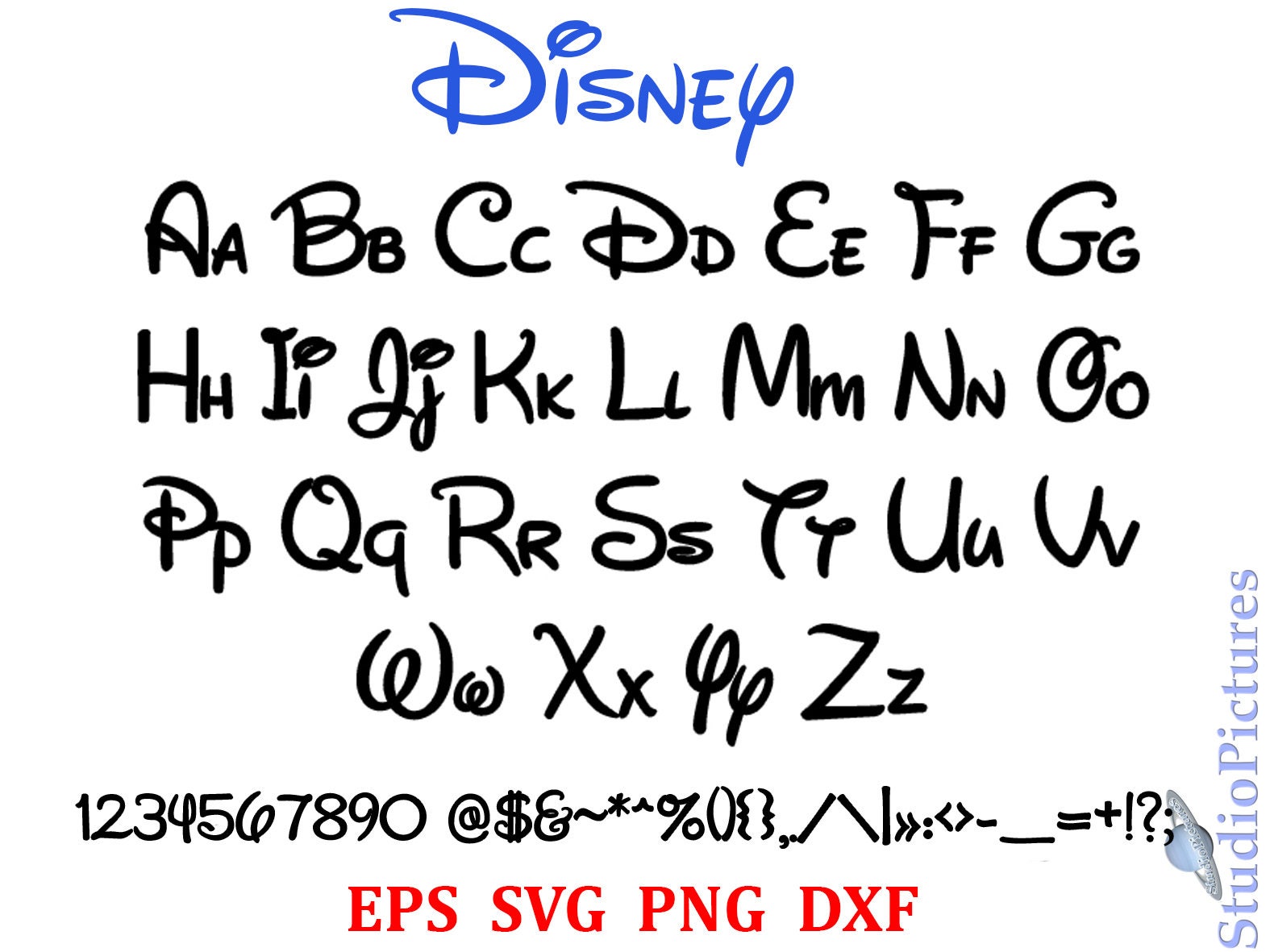 Walt Disney Font svg font svg alphabet Svg Dxf Png