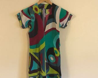 Vintage 60's Emilio Pucci Signature Print Mini Dress