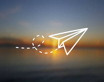 DECAL {Paper Plane} Travel Decal | Origami Decal | Vinyl Decal | Car Window Decal | Laptop Decal | Water Bottle Decal | Phone Decal