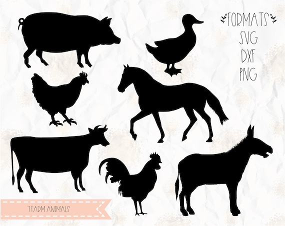 Farm animals svg png dxf for cricut silhouette studio cut