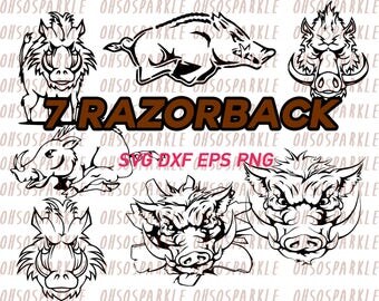 razorback svg, arkansas svg,vinyl, stencils, clipart, png, eps, dxf, cricut, line art, silhouette, printable