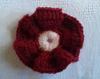 applied crochet Burgundy flower