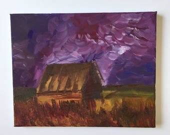 Original stormy skies oil painting