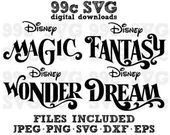 4 Disney Cruise Ship Names SVG DXF Png Vector Cut File Cricut Design Silhouette Cameo Vinyl Decal Party Stencil Template Heat Transfer Iron