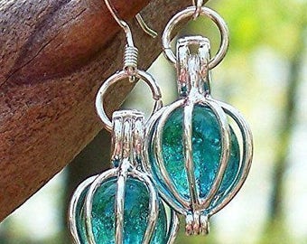 Recycled Vintage Mason Jar Drop Earrings