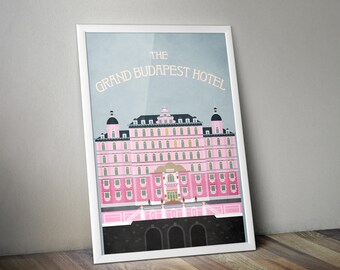 The Grand Budapest Hotel Movie Poster, Minimalist Film Print, The Grand Budapest Hotel Film Poster, Wes Anderson Film Art Poster