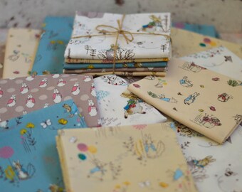 Peter Rabbit, Home Decor, Nursery Decor, Wall Decor, Wall Hanging, Beatrix Potter, Cotton Fabric, Fat Quarter Bundle, Sewing, Fabric Bundle