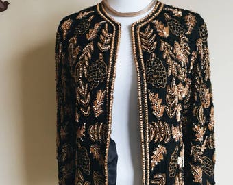 Rare Candlelight Wooden Beaded Jacket