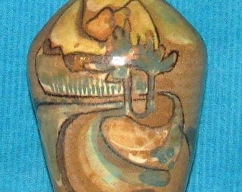 Vintage Stoneware Art Vase 6 1/2 inches