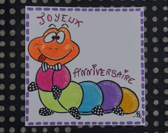 Card chenille handmade colorful painting
