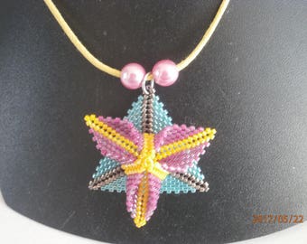 Pendant necklace, TRILLIUM beads.
