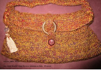 Heather Brown knitted bag