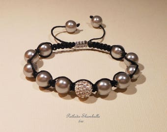 shamballa bracelet pearls and Crystal rhinestones