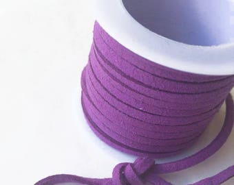Suede lace / purple LILAC /largeur 3mm cut 50 cm