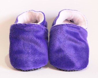 Soft purple extra soft velvet child baby girl booties * custom *.