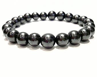 shungite bracelet shungite jewelry mens womens beads bracelet 8 mm schungite stone bracelet black stone bracelet healing gemstone protection