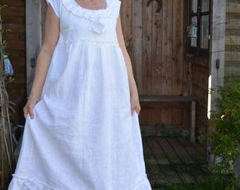 white linen dress models Linette