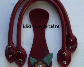 bag handles, bag handles handbag handles, kit Burgundy leatherette handles to bag