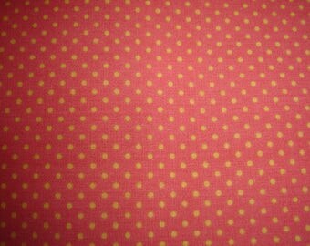 PATCHWORK cotton fabric coral & yellow ¤ 50 X 57 CM