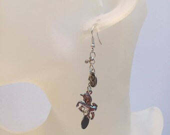 Silver unicorn earrings