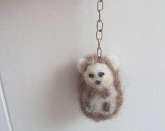Needle Felt hedgehog Keyring