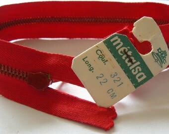 22cm red zipper Dmc Metalsa 321 50-70's colors