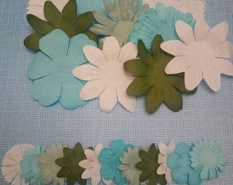 A-003 * SET OF 21 FLOWERS SCRAPBOOKING PAPER EMBELLISHMENTS