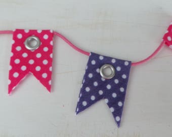 Textile embellishment mini Bunting for scrapbooking
