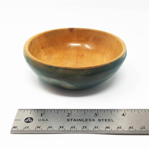 Small Size Handmade Wooden Bowl, Well Polished Colorful Home Decor.