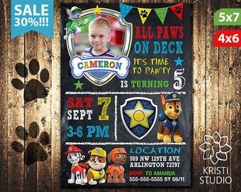 Paw Patrol Invitation Boy - Paw Patrol Invitation - Paw Patrol Boy Birthday - Paw Patrol Birthday Invitation - Paw Patrol Boy Party