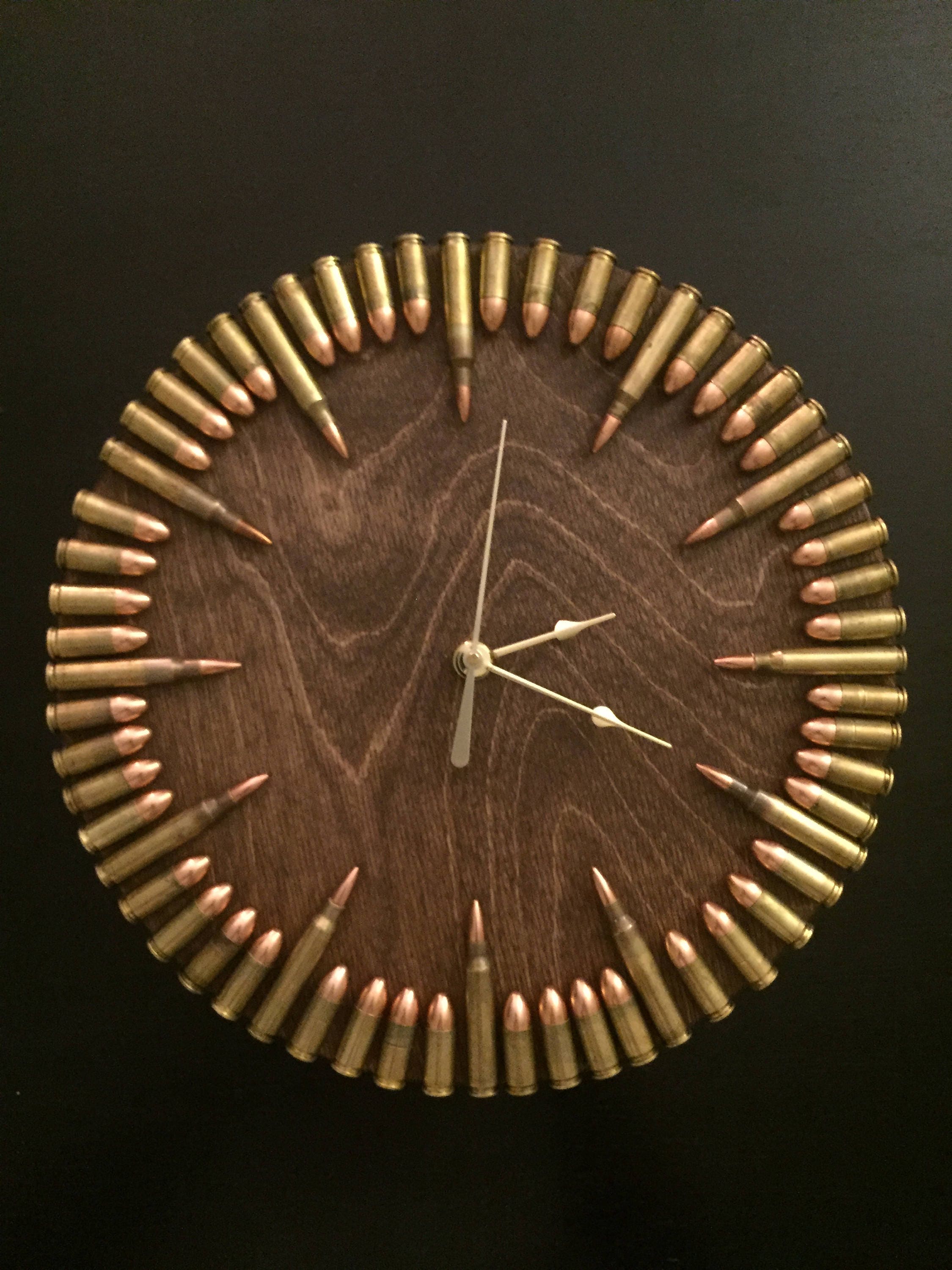 Bullet Clock with inert ammo. Great gift for shooters