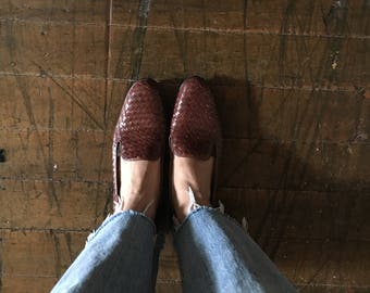 Vintage brown leather loafers